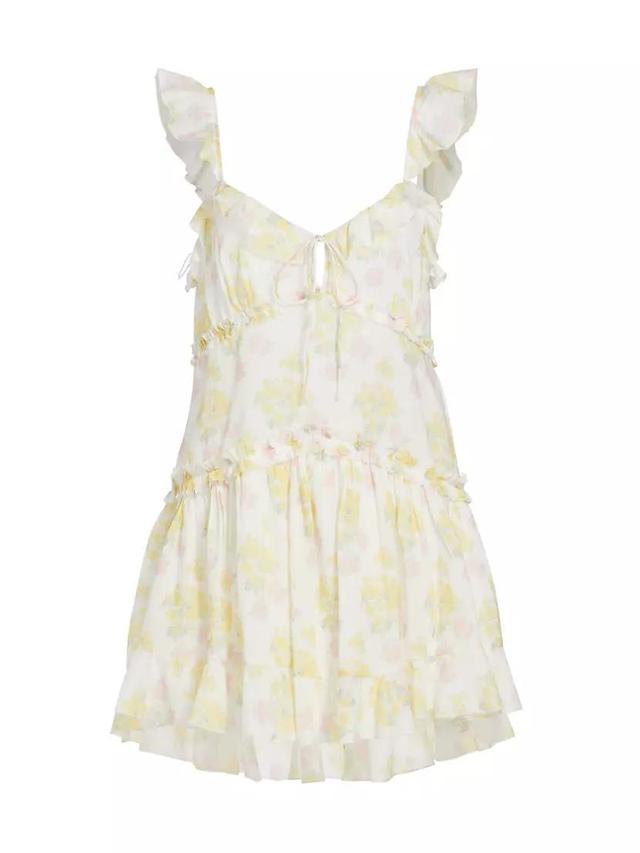 Frista Floral Cotton Ruffled Minidress Product Image