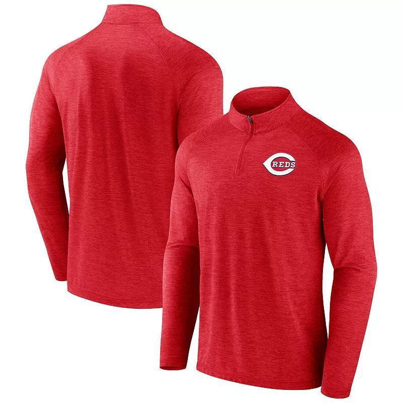 Mens Profile Red Cincinnati Reds Big & Tall Raglan Quarter-Zip Top Product Image