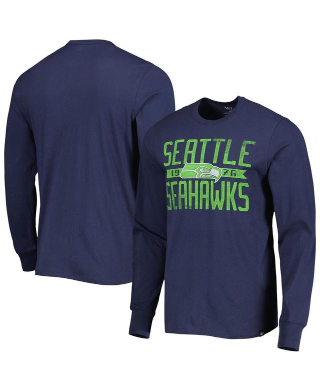 Mens 47 College Navy Seattle Seahawks Brand Wide Out Franklin Long Sleeve T-Shirt Product Image