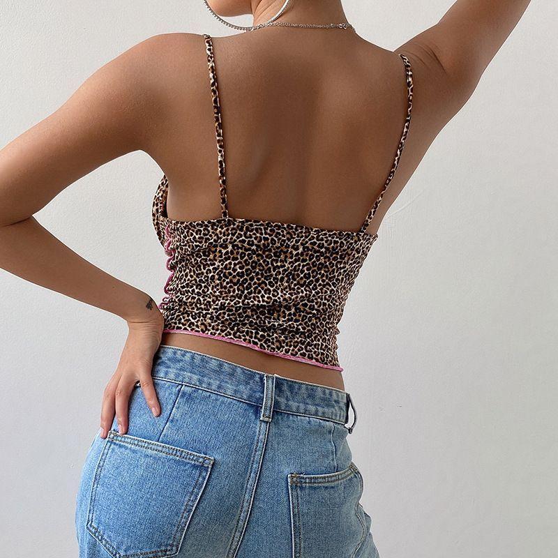 Leopard Print Cropped Camisole Top  Product Image