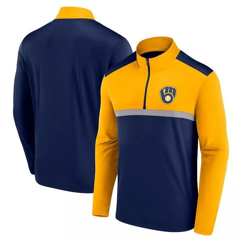 Mens Fanatics Milwaukee Brewers Unstoppable Quarter-Zip Top Blue Product Image