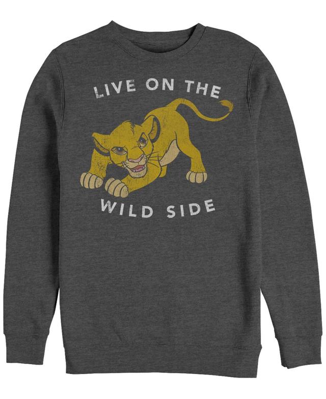 Disney Mens Lion King Simba Wild Side, Crewneck Fleece Product Image