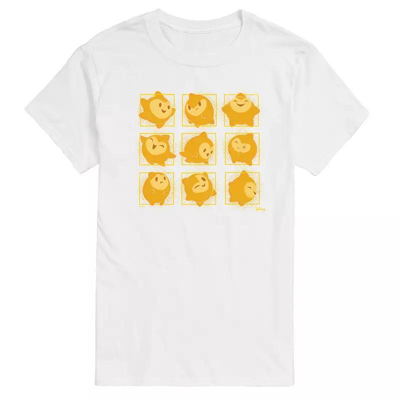 Disneys Wish Big & Tall Star Face Grid Graphic Tee, Mens Product Image