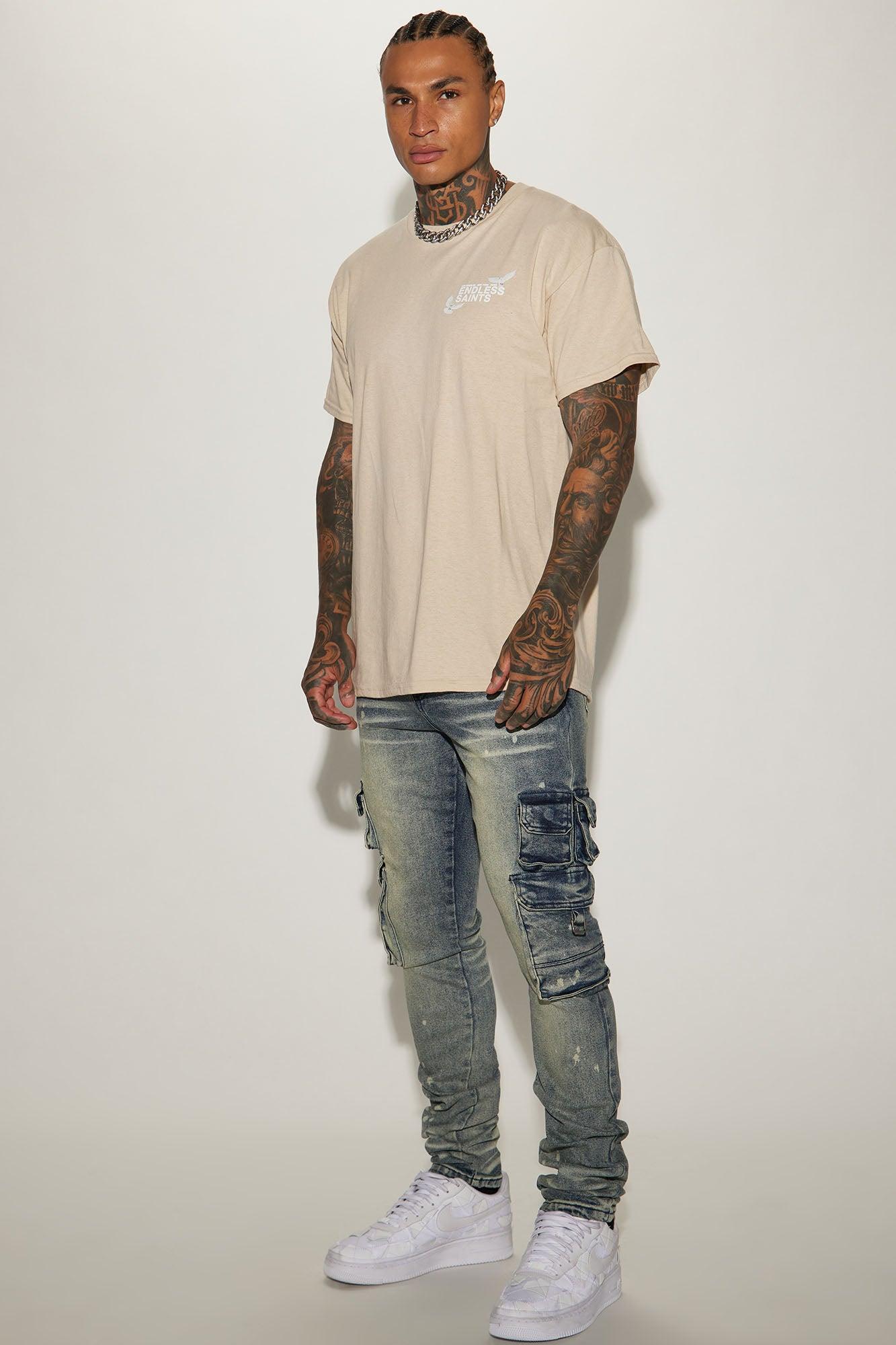 Loaded Stacked Skinny Cargo Jeans - Medium Wash Product Image