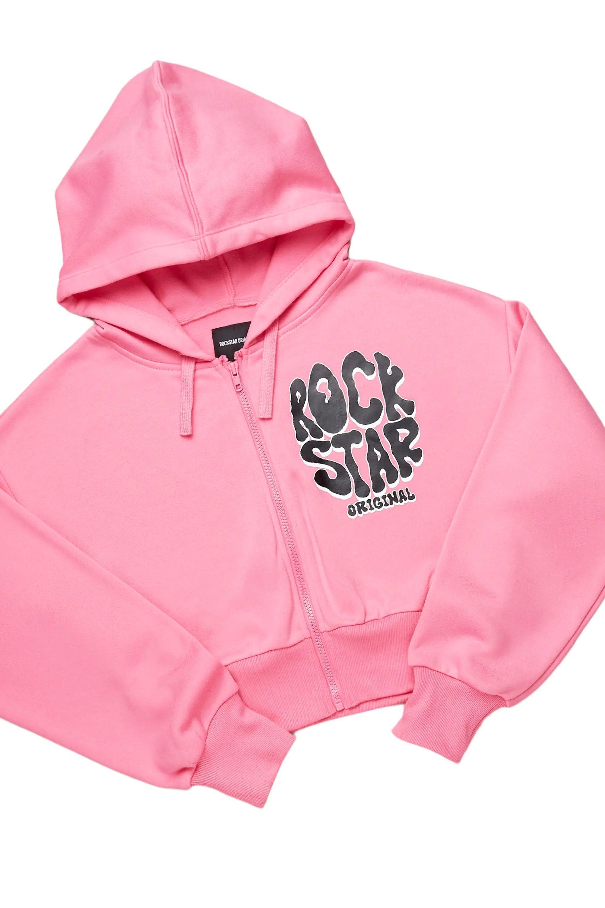 Sacoccia Bubblegum Pink Zip Up Short Set Female Product Image