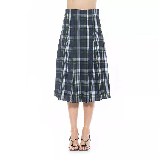 Womens ALEXIA ADMOR Shilo Midi Length Pleated Skirt Green Product Image