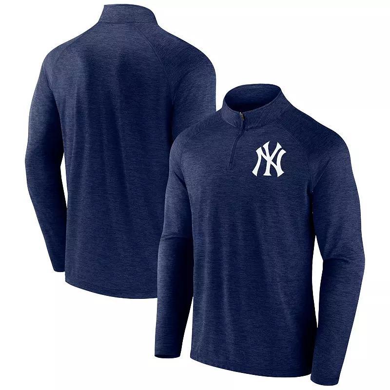 Mens Profile Atlanta Braves Big & Tall Raglan Quarter-Zip Top Blue Product Image