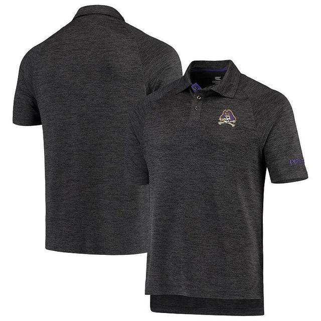 Mens Colosseum Heathered Black ECU Pirates Down Swing Polo Product Image