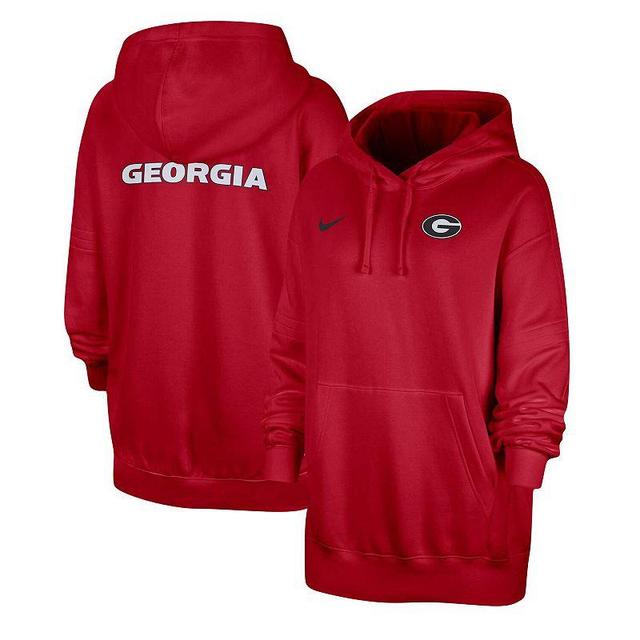 Womens Nike Georgia Bulldogs Sideline Two-Hit Club Fleece Pullover Hoodie Product Image