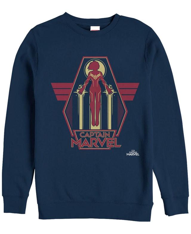 Marvel Mens Captain Marvel Take Flight Silhouette, Crewneck Fleece Product Image