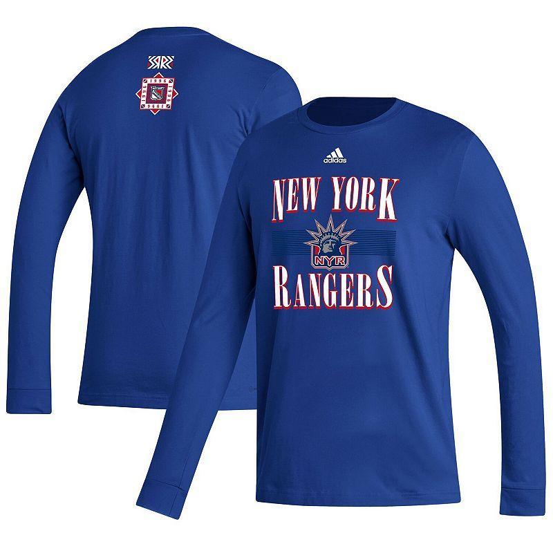 Mens adidas Royal New York Rangers Reverse Retro 2.0 Fresh Playmaker Long Sleeve T-Shirt Product Image