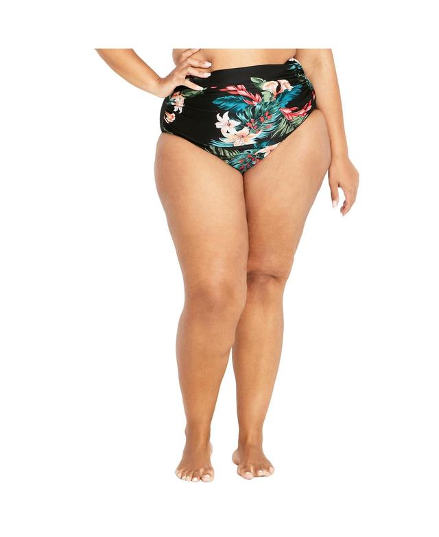 City Chic Womens Ingrid Ruched Print Brief Product Image