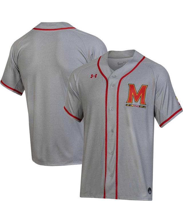 Mens Under Armour Gray Maryland Terrapins Replica Baseball Jersey - Gray Product Image