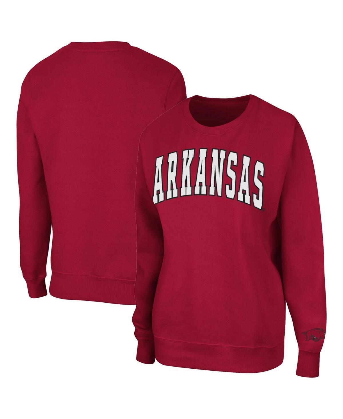 Womens Colosseum Cardinal Arkansas Razorbacks Campanile Pullover Sweatshirt Product Image