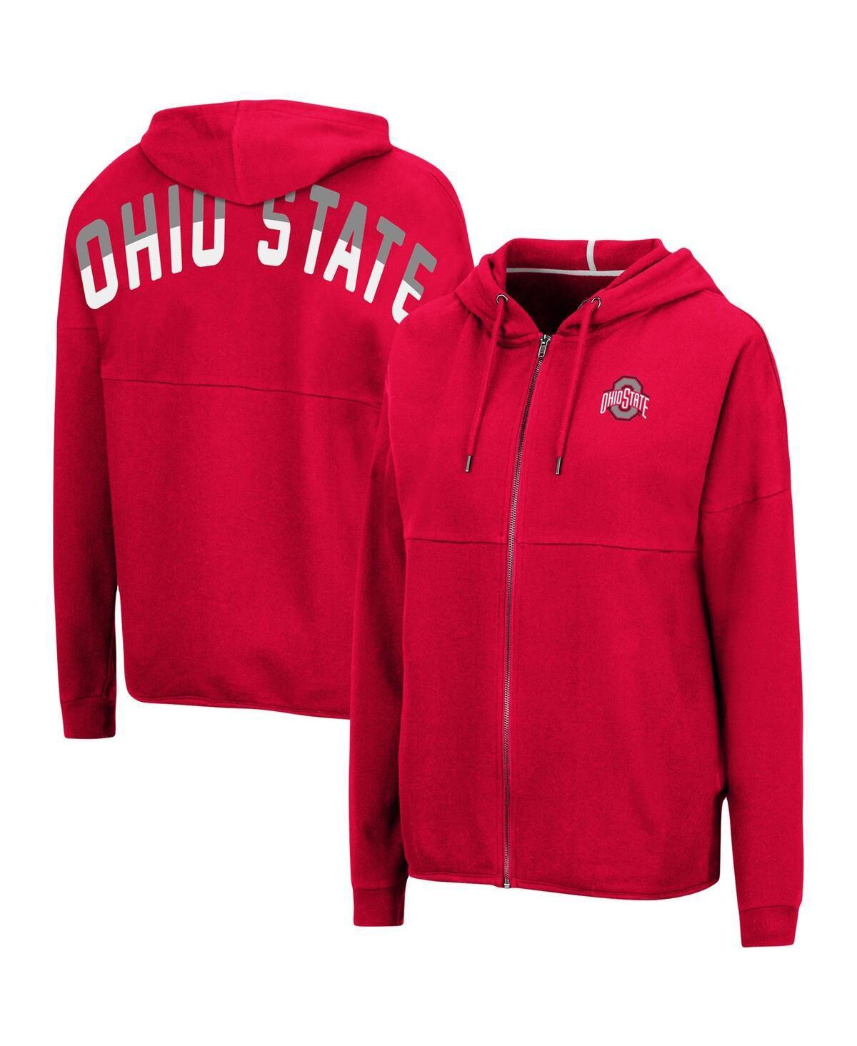 Womens Colosseum Scarlet Ohio State Buckeyes Two-Hit Full-Zip Hoodie Product Image