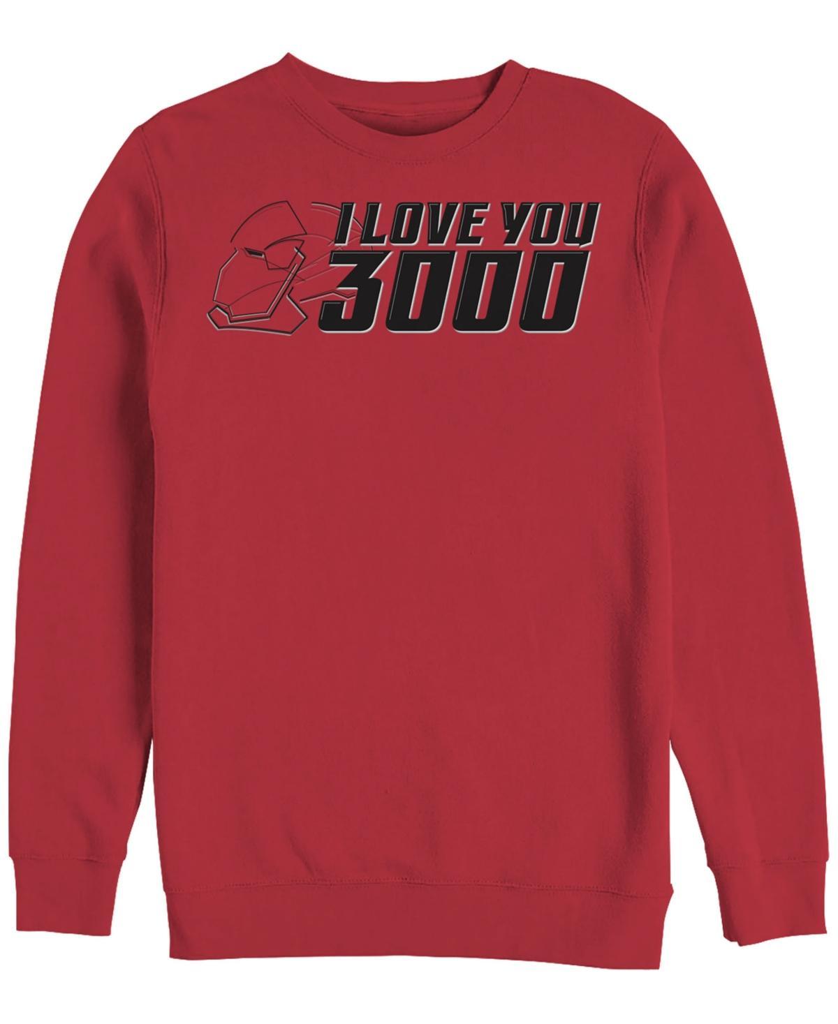 Mens Marvel Avengers Endgame I Love You 3000 Iron Man Outline Graphic Fleece Pullover Red Product Image