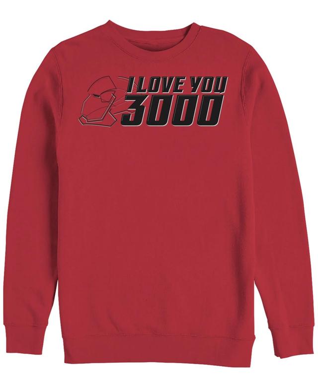 Mens Marvel Avengers Endgame I Love You 3000 Iron Man Outline Graphic Fleece Pullover Product Image