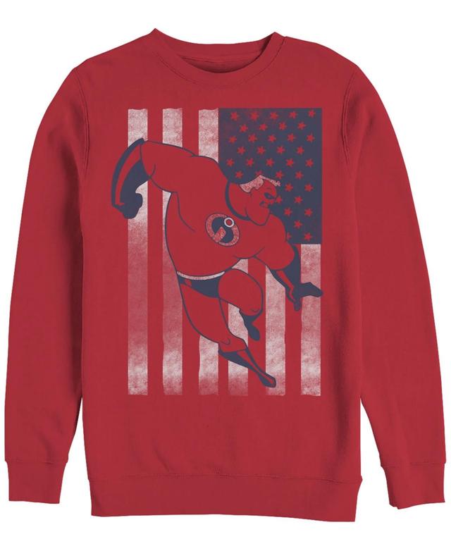 Disney Mens The Incredibles American Flag, Crewneck Fleece Product Image