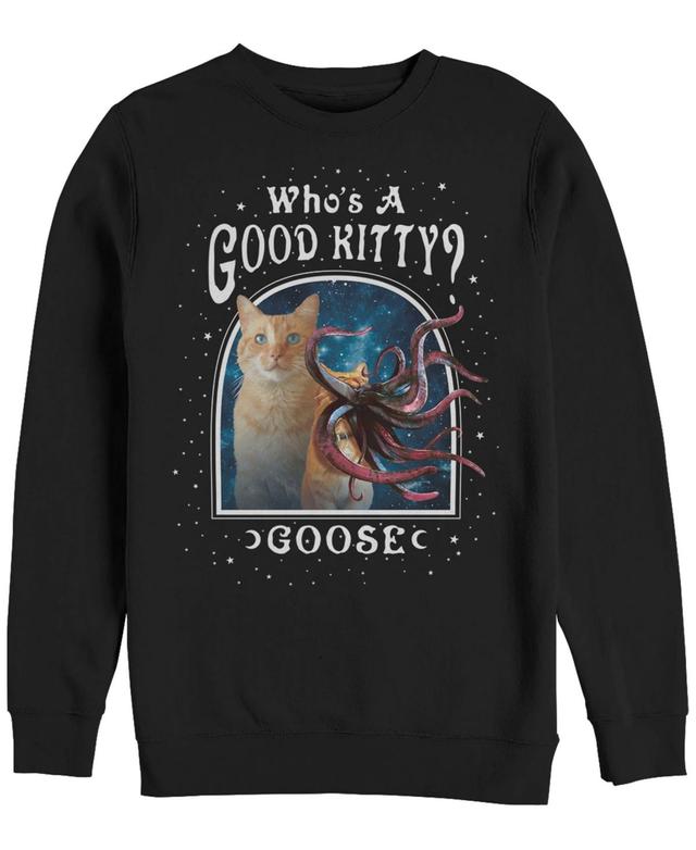 Marvel Mens Captain Marvel Goose the Good Kitty, Crewneck Fleece Product Image