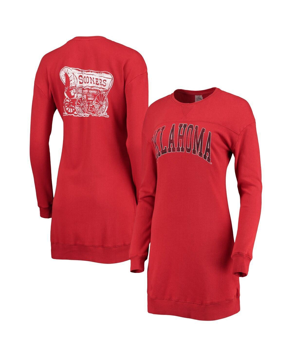 Womens Crimson Oklahoma Sooners 2-Hit Sweatshirt Dress Product Image