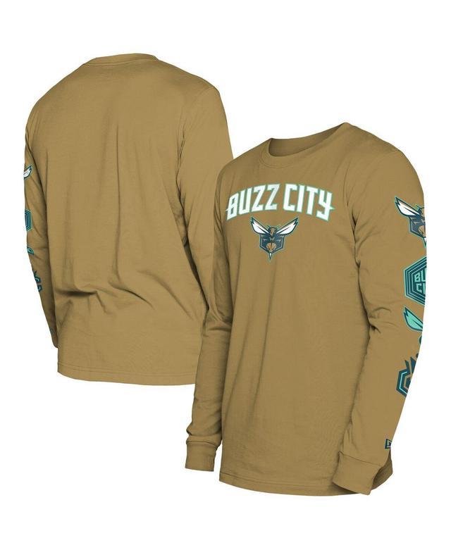 Mens New Era Tan Charlotte Hornets 2023/24 City Edition Long Sleeve T-shirt Product Image