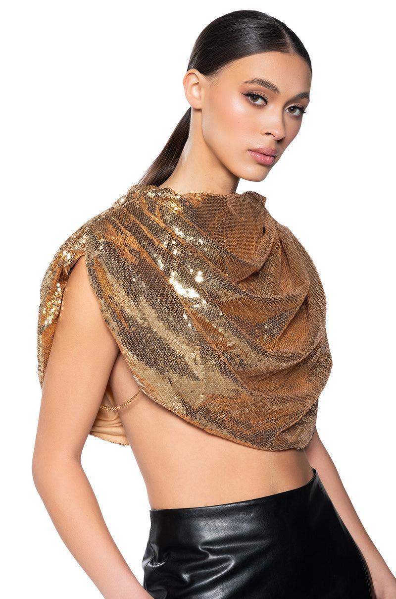 RUNWAY VIBE SEQUIN DRAMATIC TOP Product Image