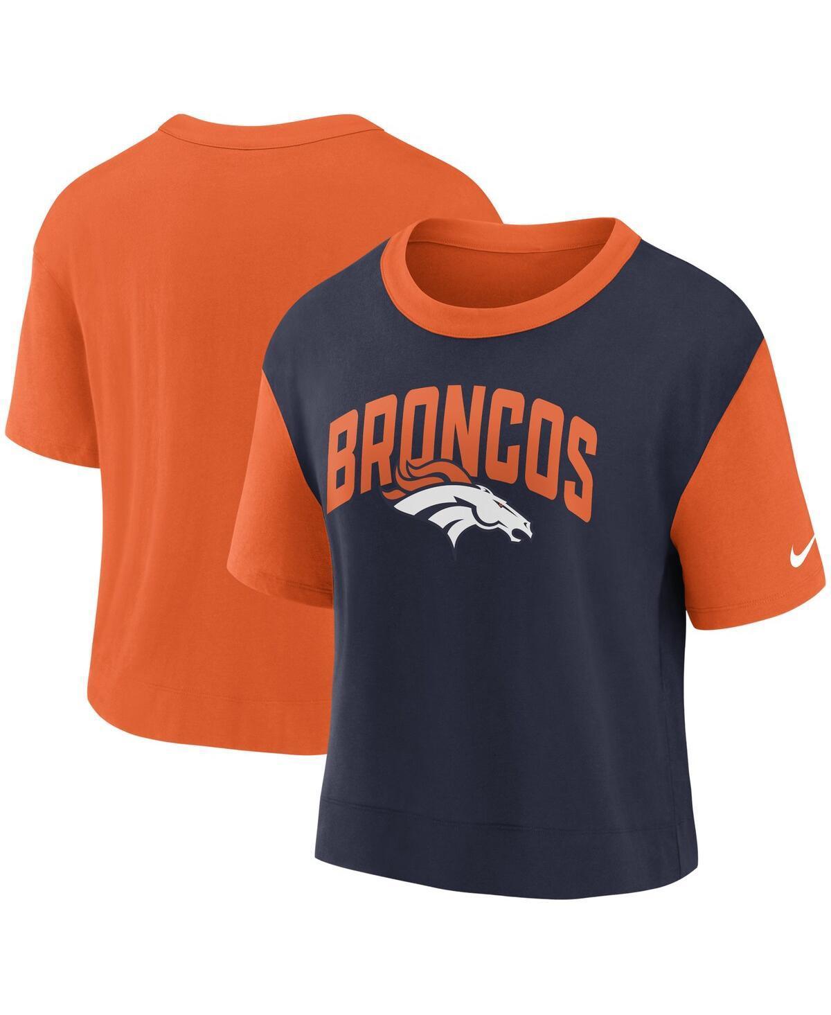 Womens Nike /Navy Denver Broncos High Hip Fashion T-Shirt Product Image