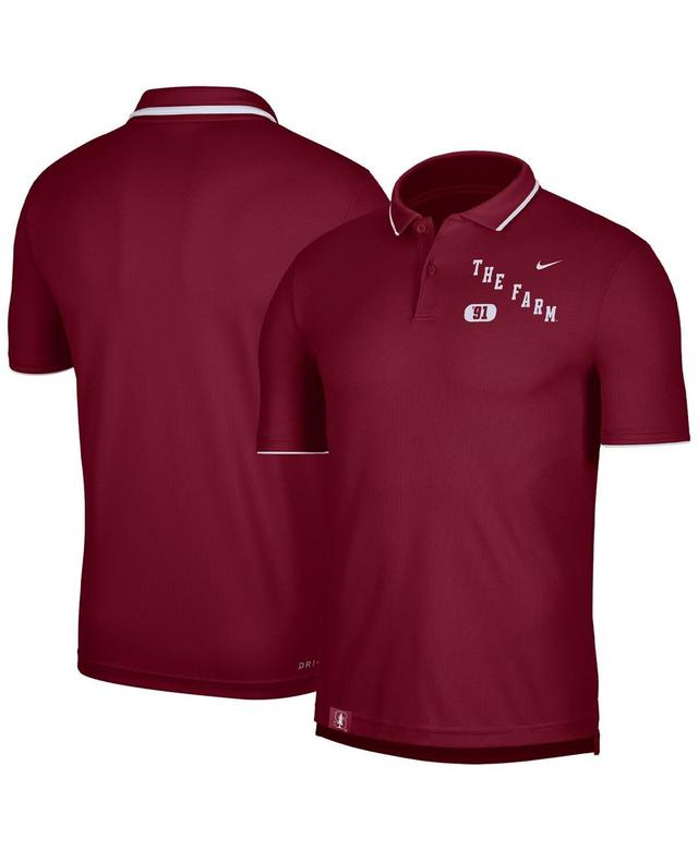 NIKE Men's  Cardinal Stanford Cardinal Wordmark Performance Polo Shirt Product Image