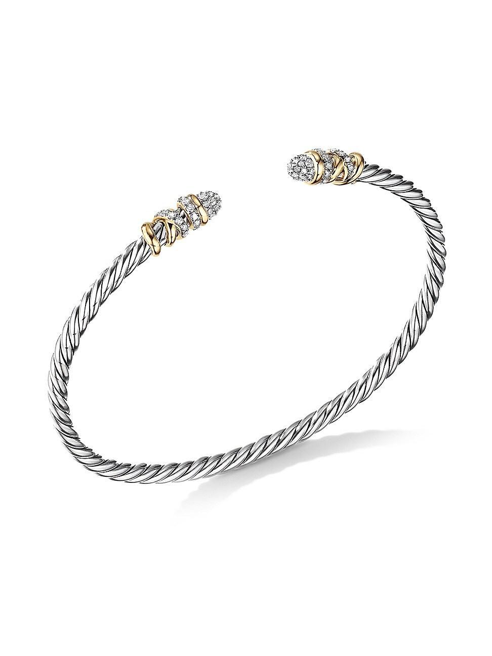 Womens Petite Helena Classic Cable Bracelet in Sterling Silver Product Image