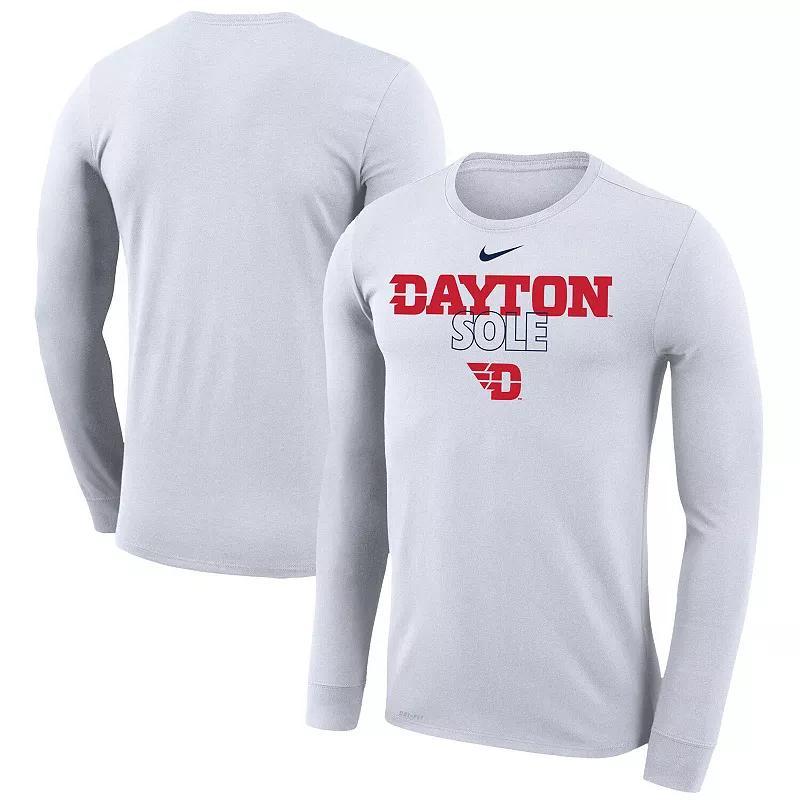 Nike White Dayton Flyers 2023 On Court Bench Long Sleeve T-Shirt Product Image