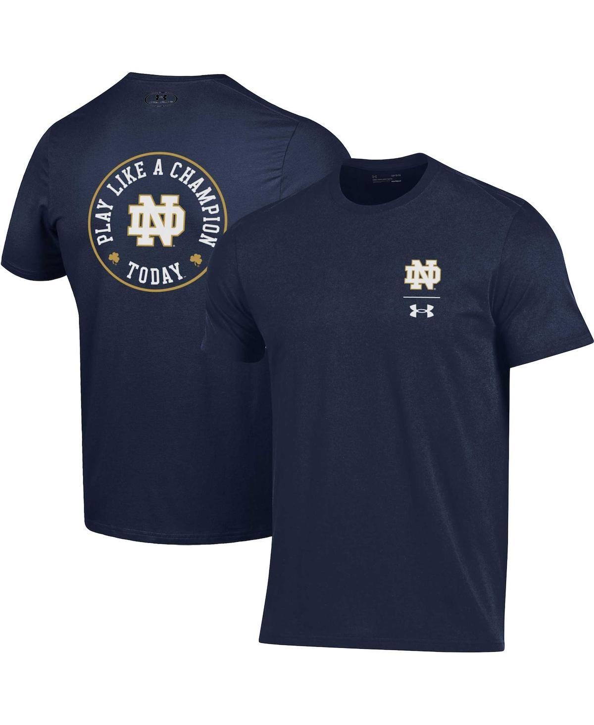 Mens Under Armour Notre Dame Fighting Irish 2-Hit Performance T-Shirt Blue Product Image