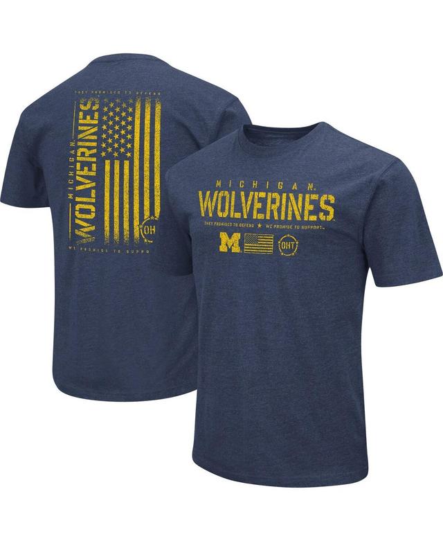 Mens Colosseum Heather Navy Michigan Wolverines Oht Military-Inspired Appreciation Flag 2.0 T-shirt Product Image