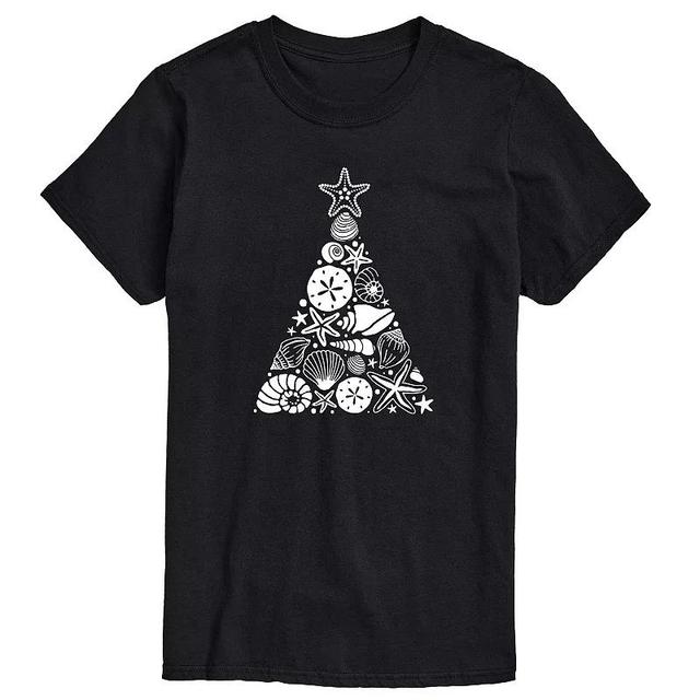 Big & Tall Sea Shell Christmas Tree Graphic Tee, Mens Product Image