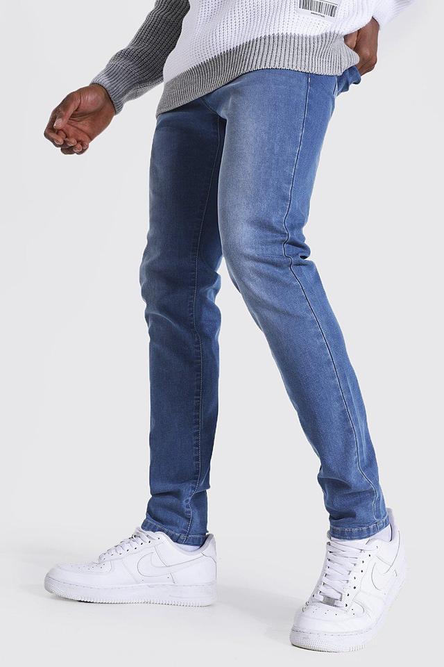 Mens Blue Skinny Stretch Jean, Blue Product Image