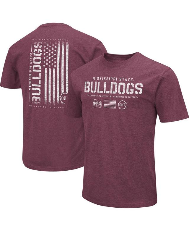 Mens Colosseum Heather Maroon Mississippi State Bulldogs Oht Military-Inspired Appreciation Flag 2.0 T-shirt Product Image