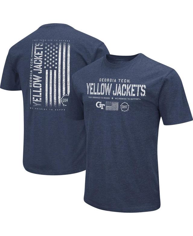 Mens Colosseum Georgia Tech Yellow Jackets OHT Military Appreciation Flag 2.0 T-Shirt Blue Product Image