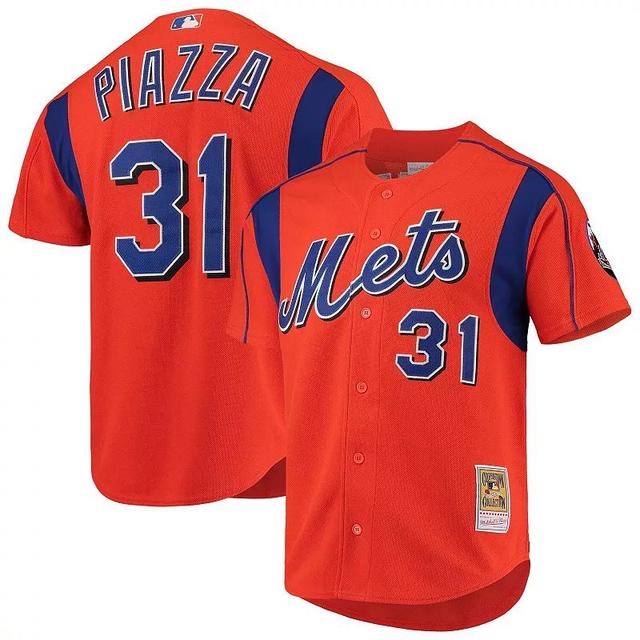 Mens Mitchell & Ness Mike Piazza New York Mets Cooperstown Collection Mesh Batting Practice Button-Up Jersey Product Image