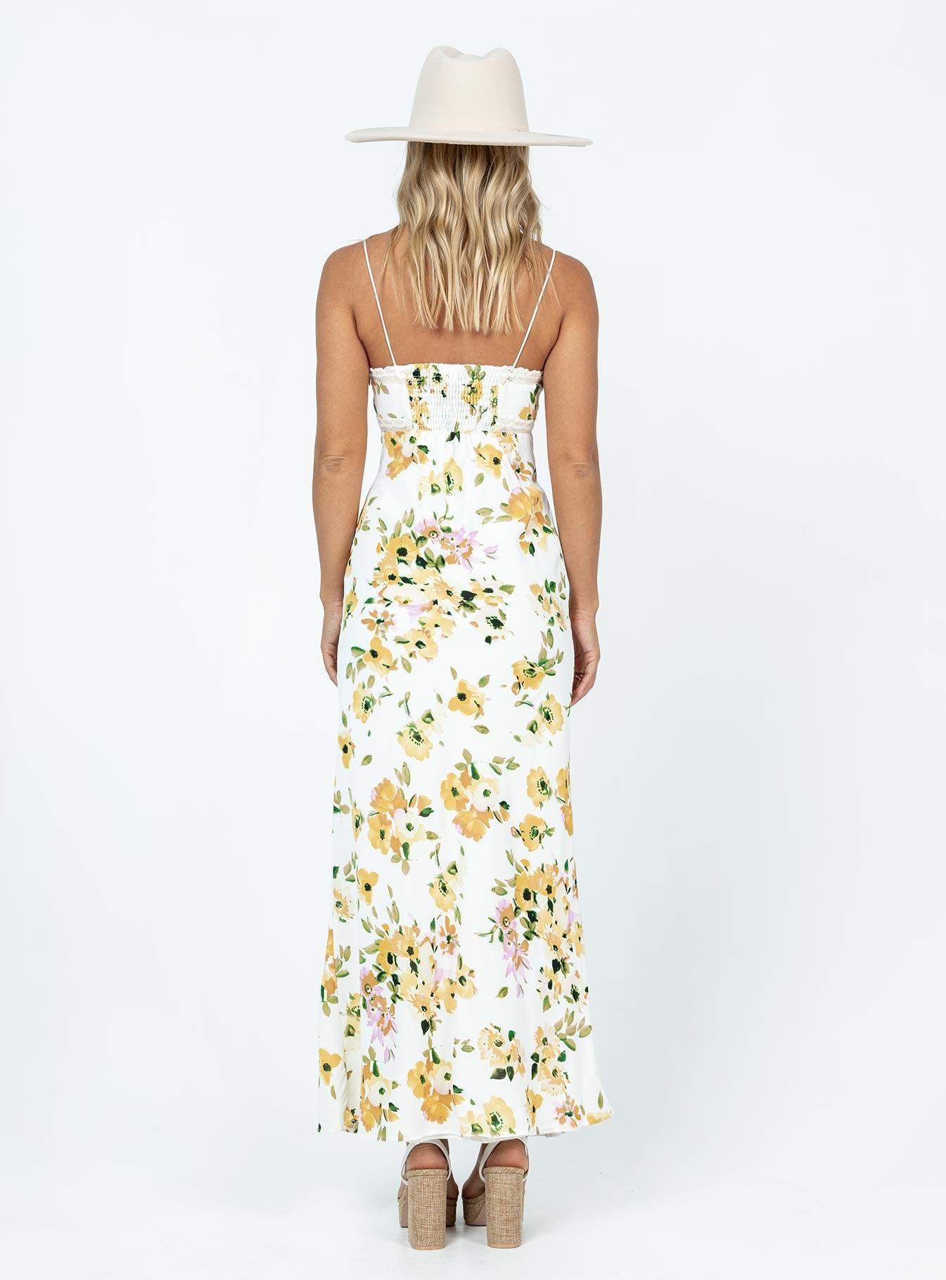 Emily Maxi Dress White / Yellow Floral Product Image