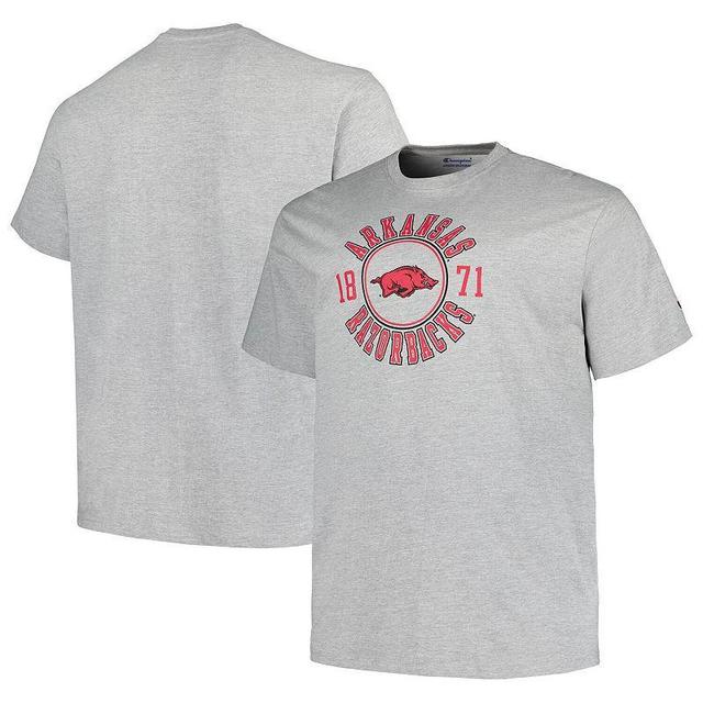 Mens Champion Heather Gray Arkansas Razorbacks Big & Tall Circle Logo T-Shirt Product Image