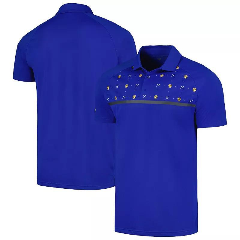 Mens Levelwear Royal Milwaukee Brewers Sector Batter Up Raglan Polo Product Image