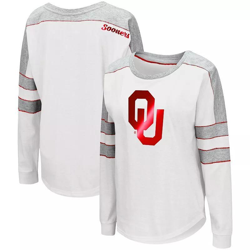 Womens Colosseum Oklahoma Sooners Trey Dolman Long Sleeve T-Shirt Product Image