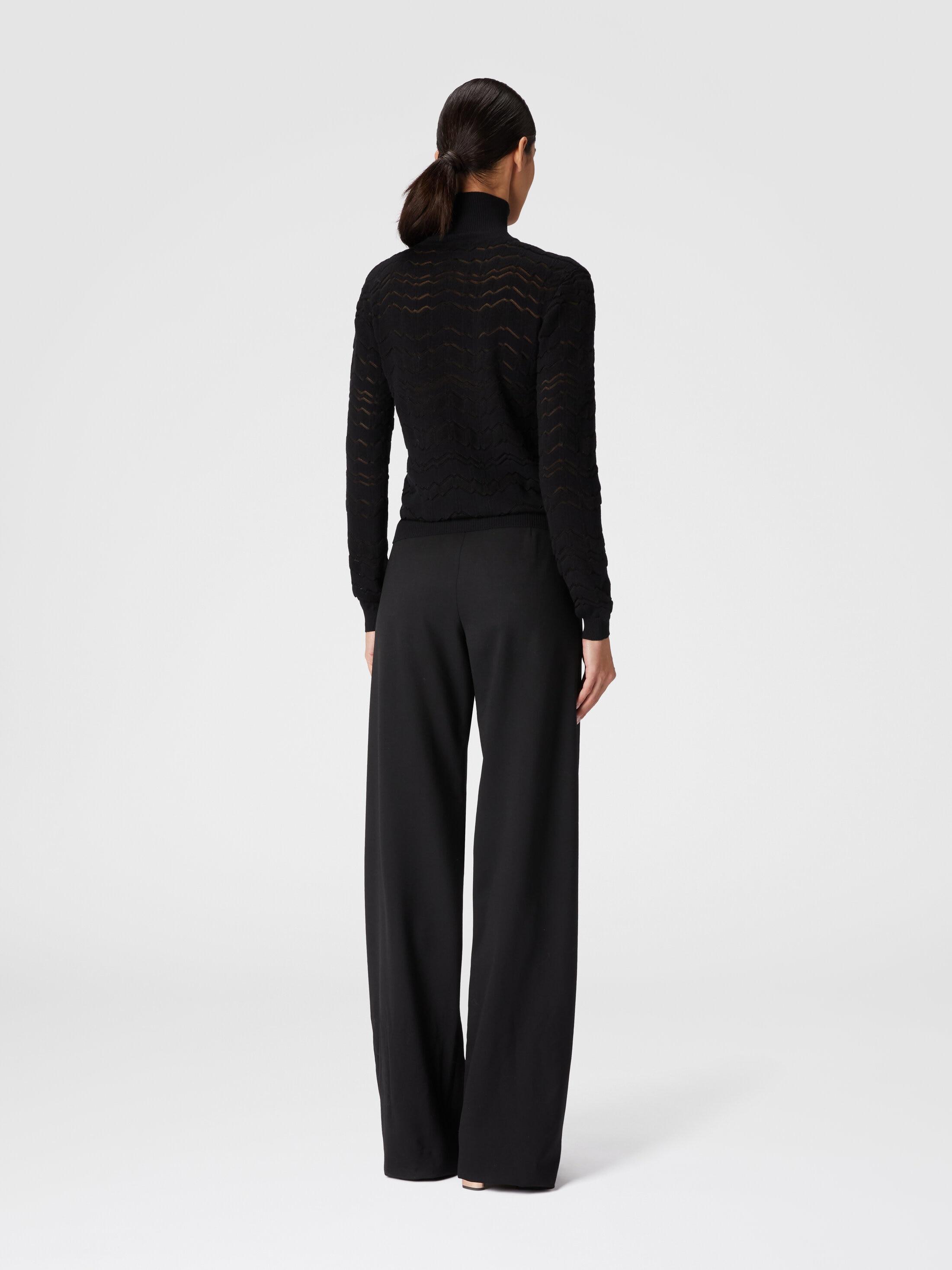 Viscose and wool turtleneck with tone-on-tone zigzag Product Image