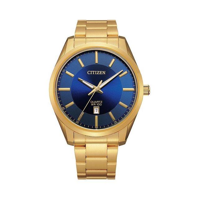 Citizen Mens Gold Tone Stainless Steel Blue Dial Watch - BI1032-58L Product Image