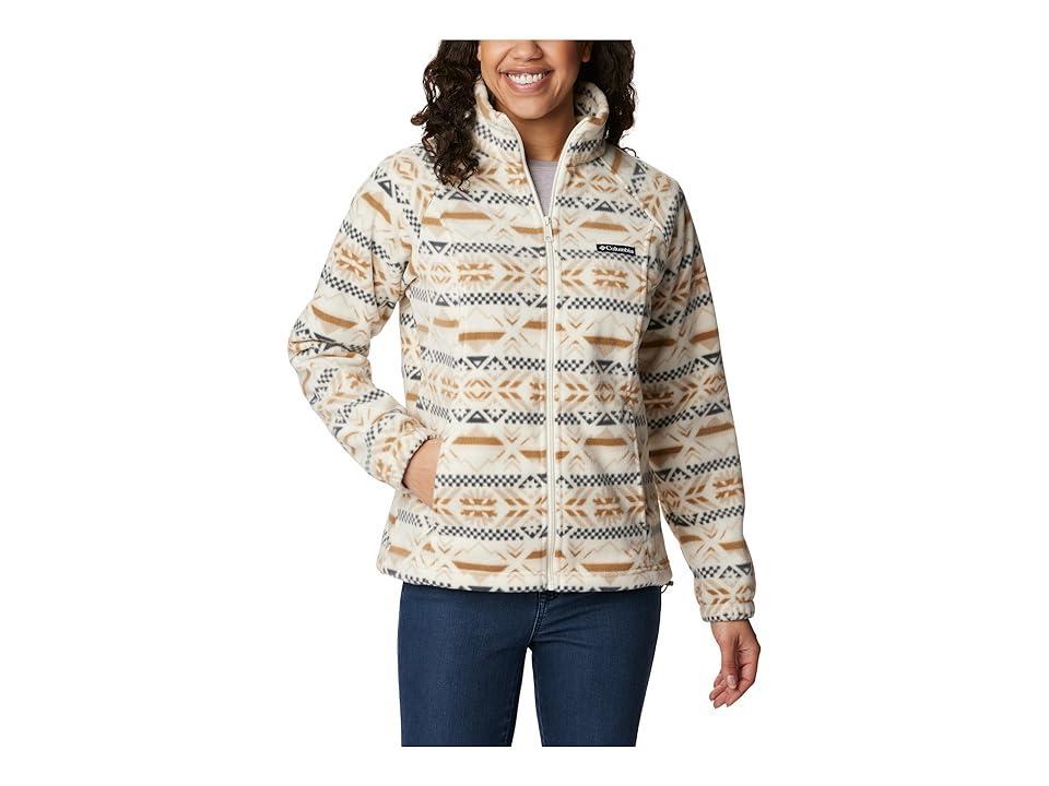 Columbia Benton Springs Printed Full Zip (Chalk Checkered Peaks) Women's Clothing Product Image