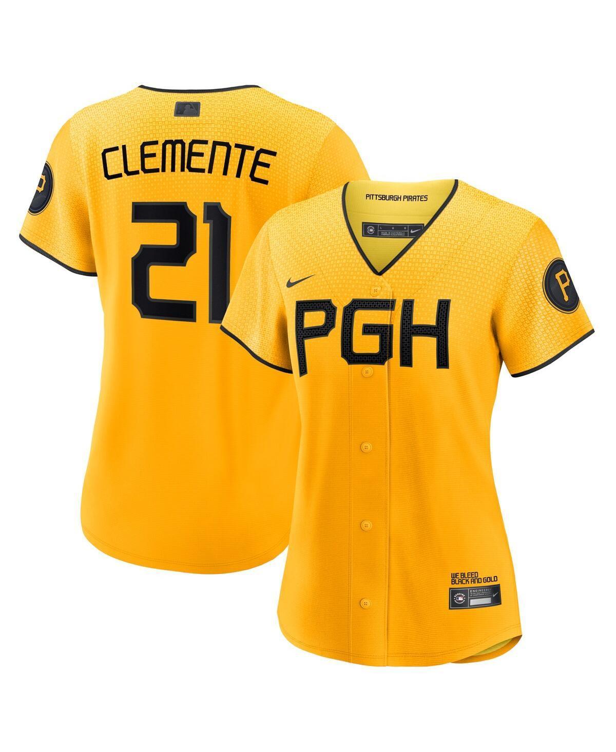 Womens Nike Roberto Clemente Gold Pittsburgh Pirates 2023 City Connect Replica Player Jersey - Gold Product Image