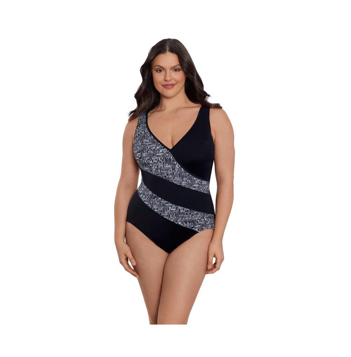 Womens Longitude Faux Surplice Tank One-Piece Swimsuit Product Image