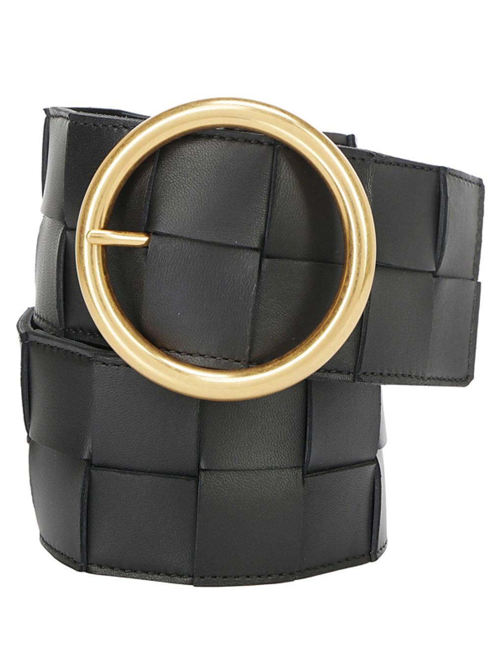 Intrecciato Leather Wide Belt In Black Product Image