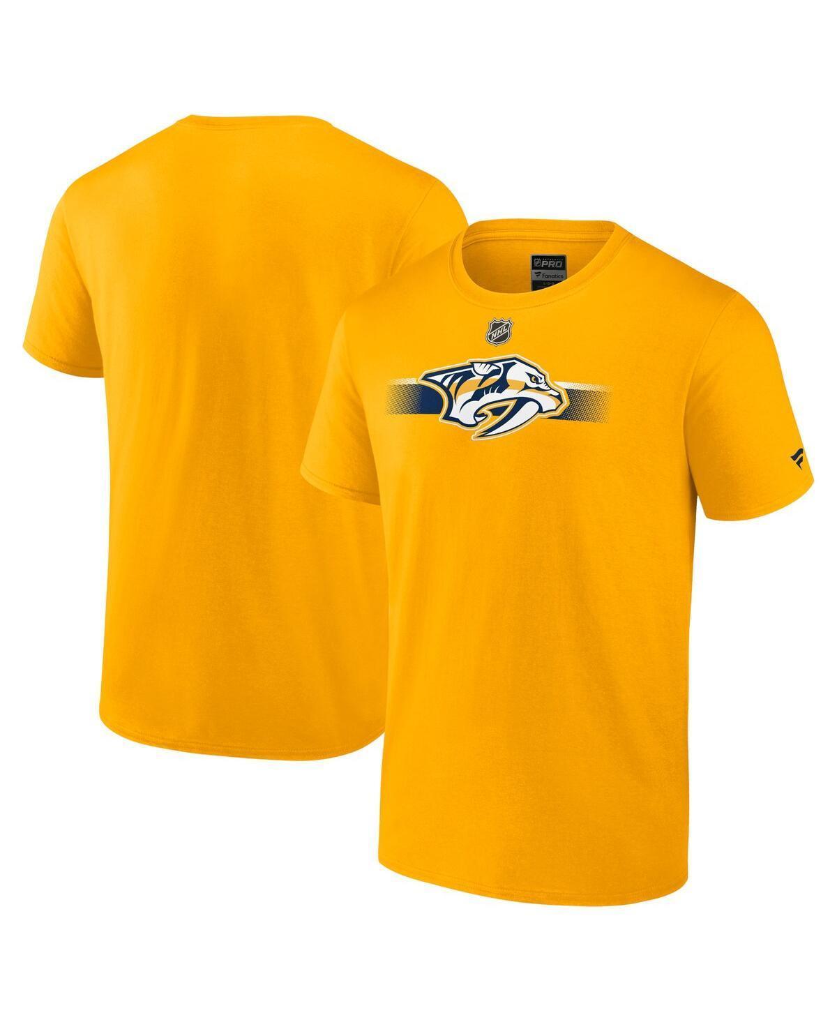 Mens Fanatics Gold Nashville Predators Authentic Pro Secondary Replen T-shirt Product Image