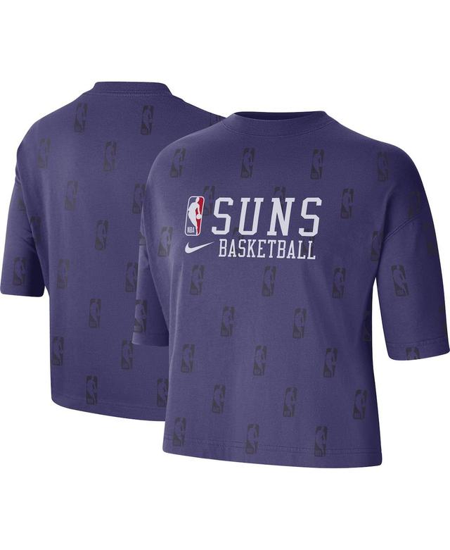 Womens Nike Purple Phoenix Suns Allover Nba Logo Boxy T-shirt Product Image