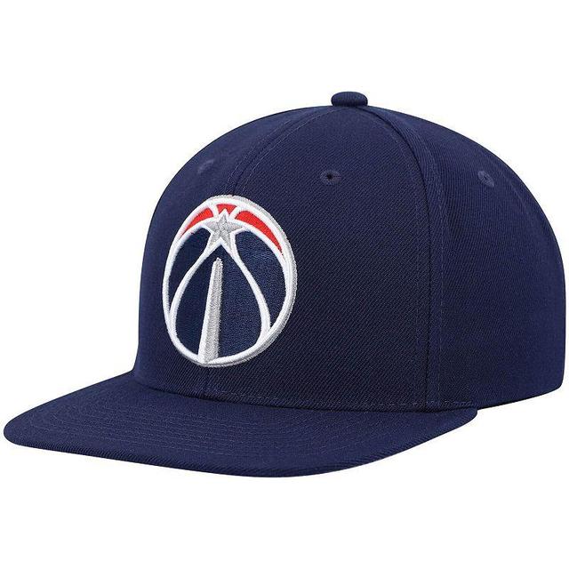 Mens Mitchell & Ness Navy Washington Wizards Ground 2.0 Snapback Hat, Wiz Blue Product Image